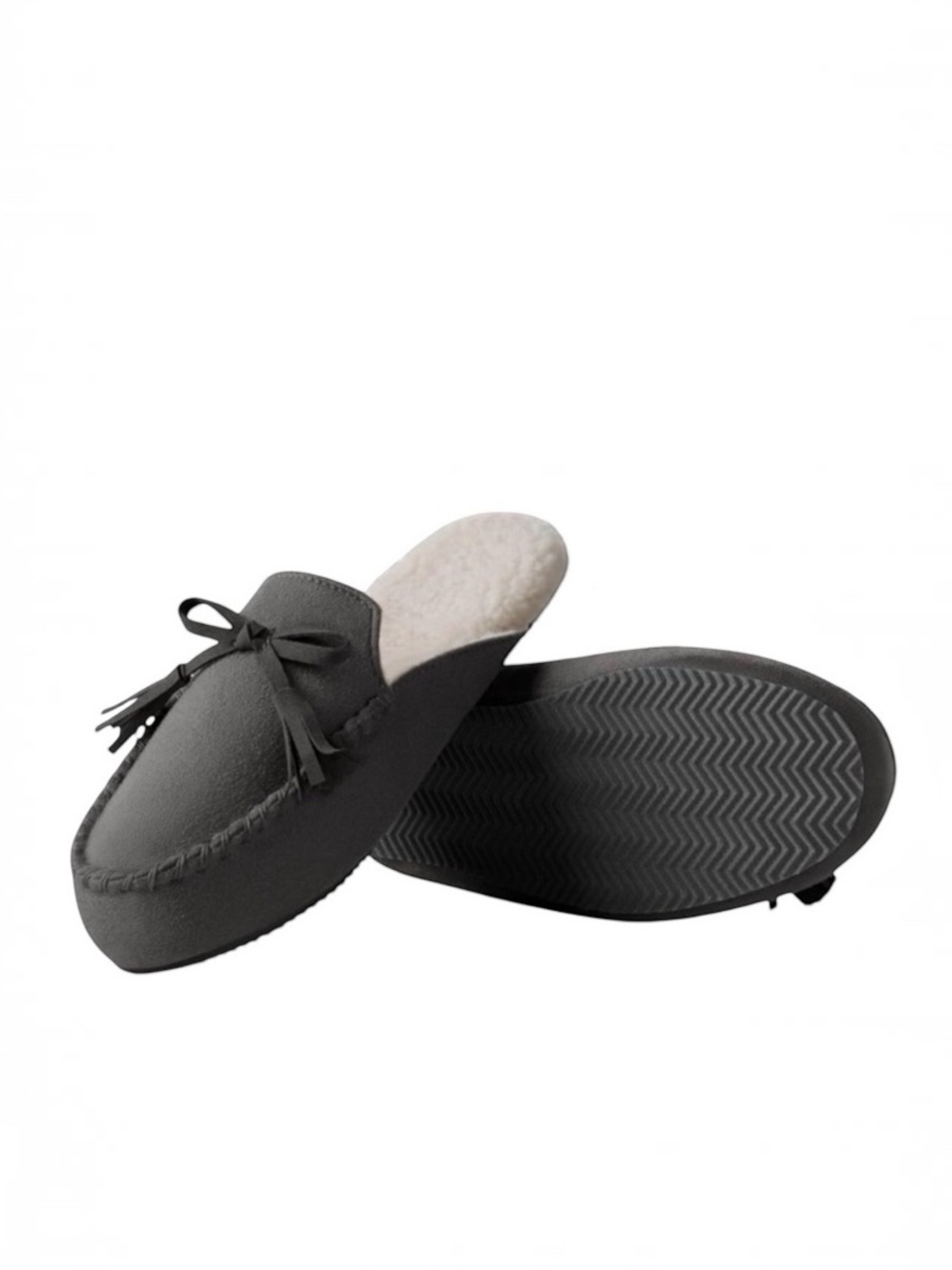Dream Pairs Faux Fur Lined Moccasin Slippers Gray Women's Size 10